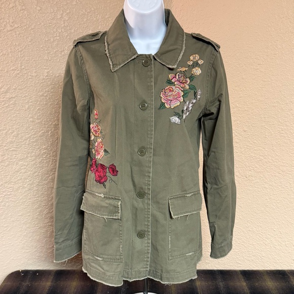 Maurices Jackets & Blazers - 4/$15 Maurices Olive Floral Utility Jacket